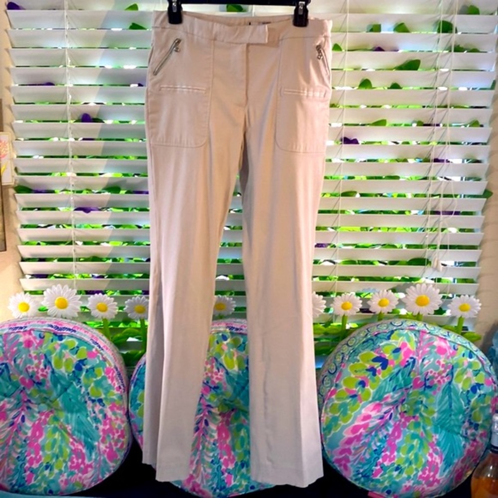 Colours of the World oyster cream pants with zippers
